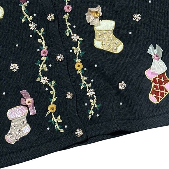 B.P. Design vintage Christmas sweater embellished stockings bling XXL - Picture 5 of 10